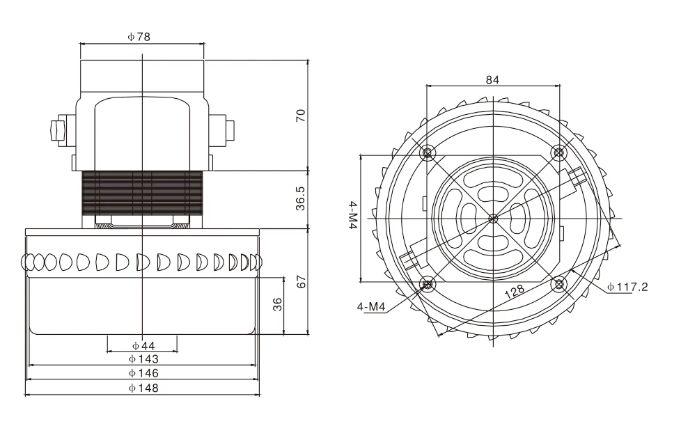 XWA95 Brushed Vacuum Cleaner Motor